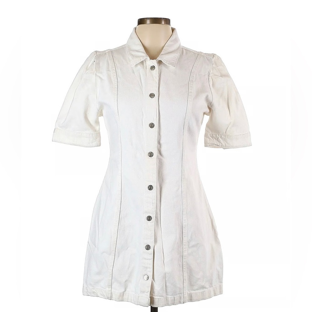 White Denim Button Down Dress by Sincerely Jules Size L